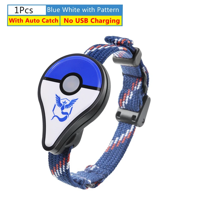 Bluetooth браслет с автоматической ловлей для игры Pokemon Go Plus, аксессуары для часов с браслетом, часы с зарядкой от usb - Цвет: Auto Catch Blue