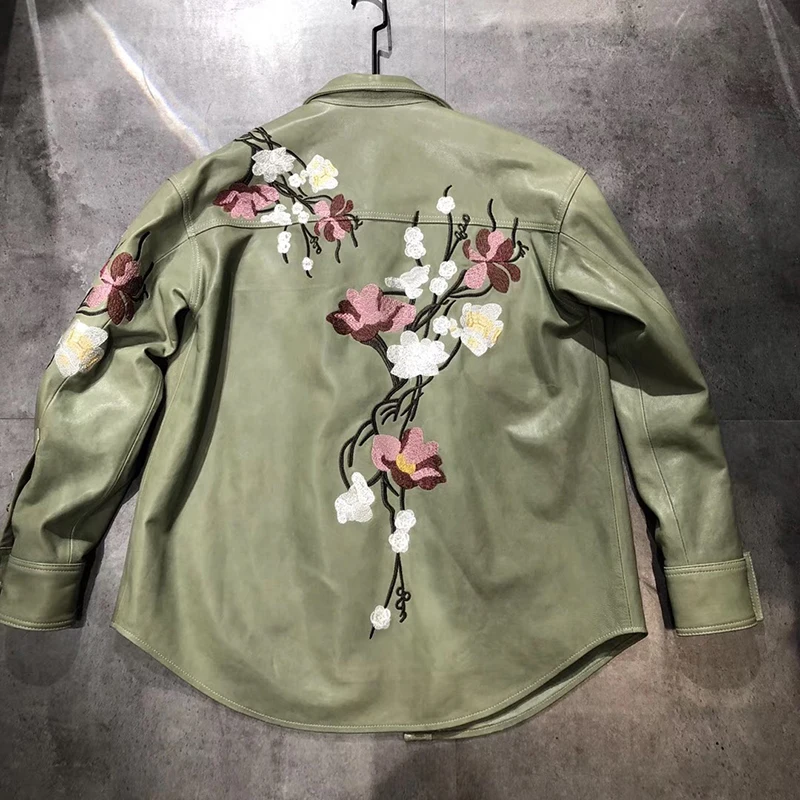 Leather jacket women oversize real sheepskin leather coat winter and autumn coats and jackets women