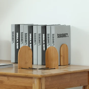 

Wood Book Stand Desktop Organizer Bookends Book Ends Shelf Holder Nature Wood Book Stand