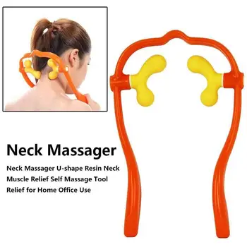 

New Neck Massager Therapy Neck and Shoulder Dual Trigger Point Roller Self-Massage Tool Relieve Hand Pressure Deep Massage Tool