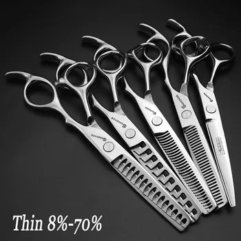 

2020 New High Quality 6 inch thinning scissors barber Shop professional hairdressing scissors set Hair Scissors Professional