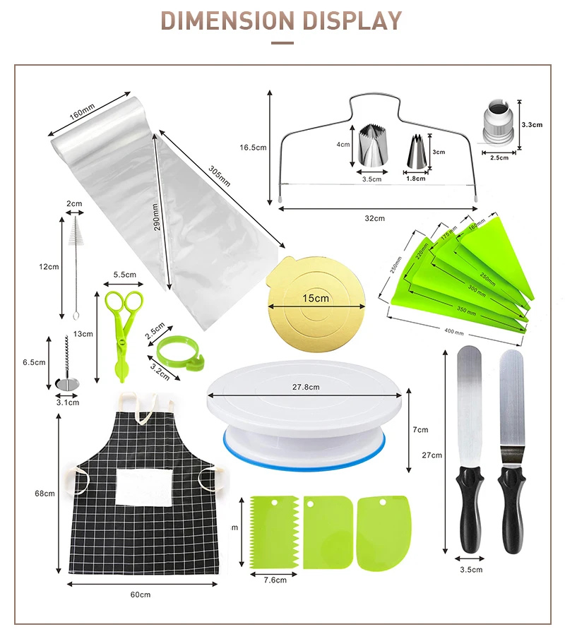 127 шт инструменты для украшения торта набор для выпечки набор вращающаяся подставка Кондитерские насадки наконечники лопатка для глазирования скребок
