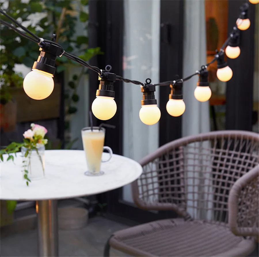 5M 10M festoon globe bulb LED string lights IP44 Waterproof outdoor