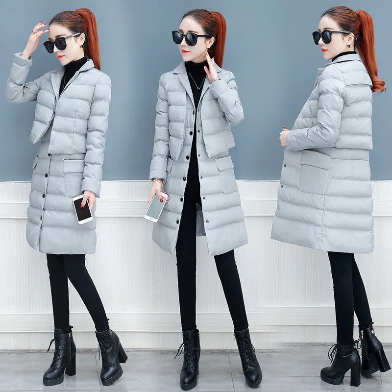 

Cotton Coat Female Winter 2019 New Style Autumn And Winter Korean-style Loose-Fit Slimming Elegant Mid-length Cotton Overcoat Tw