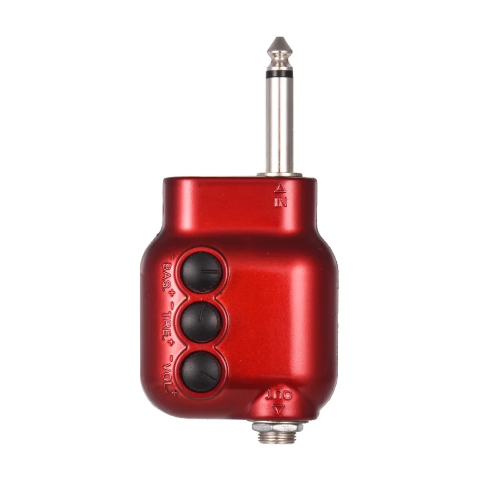 Мини-Предварительный усилитель с вилкой 6,35 мм с низкие/высокие частоты EQ регулятор громкости аксессуары для акустической гитары - Цвет: Красный