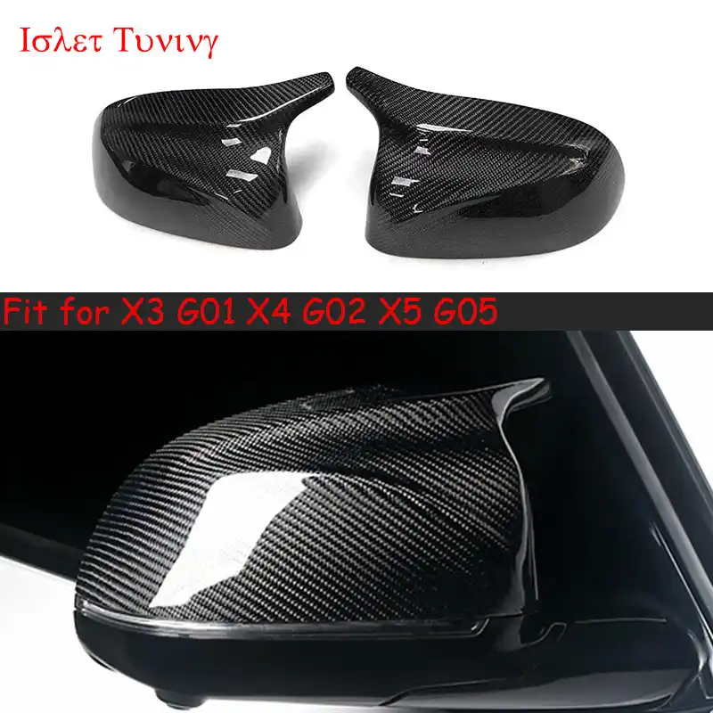 1 Pair Car Rearview Mirror Cover Fit For BMW New X3 G01 X4 G02 X5 G05 Replacement Carbon Fiber Rearview Mirror Cover Door Wing Mirror Cover 