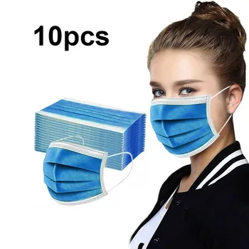 

10/20/50pc Disposable Face Mask Personal Mask 3 Layer Earloop Nonwoven Mondkapjes Adult Breathable Windproof Mascarillas Masque