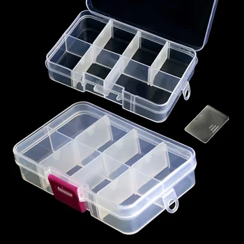 

15 Grids Plastic Storage Box for Nail Art Decoration Clear Detachable Gems Jewelry Container Case Empty Acrylic Organizer LA652