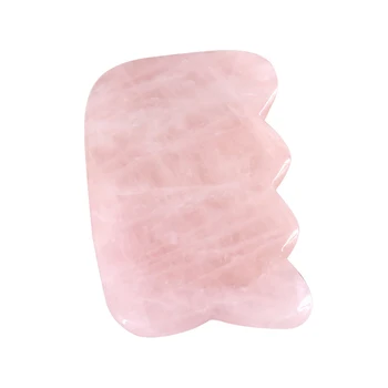 

Massage Gua Sha Tool Natural Rose Quartz Scraping Board Wave Shape Guasha Scraping Board Health Care Massager Tool