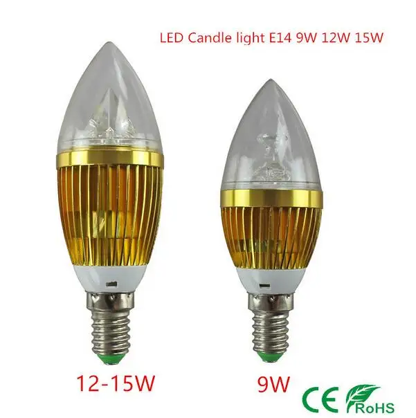 LED candle light E14 E27 9W 12W 15W E14 Dimmable 110V 220V Led bulb