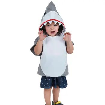 

High Quality Halloween Cosplay Disfraz for Kid Girls Boys Undersea Animal Great Shark Jumpsuit Costumes Birthday Clothing