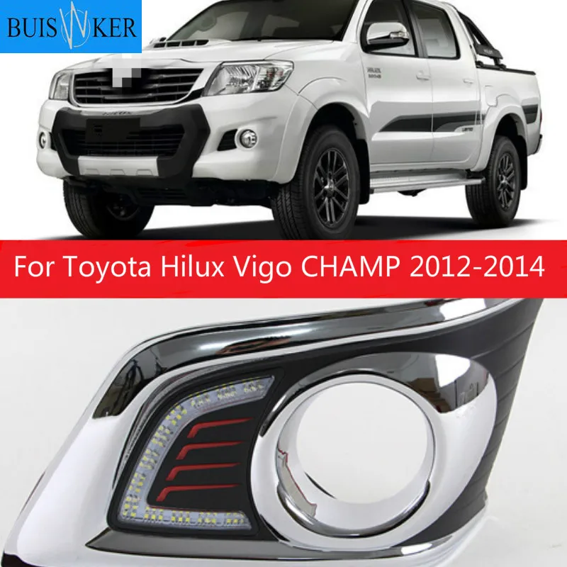 Автомобильные 1 пара DRL для TOYOTA HILUX VIGO CHAMP 2012 2013 2014 дневные ходовые огни Стайлинг