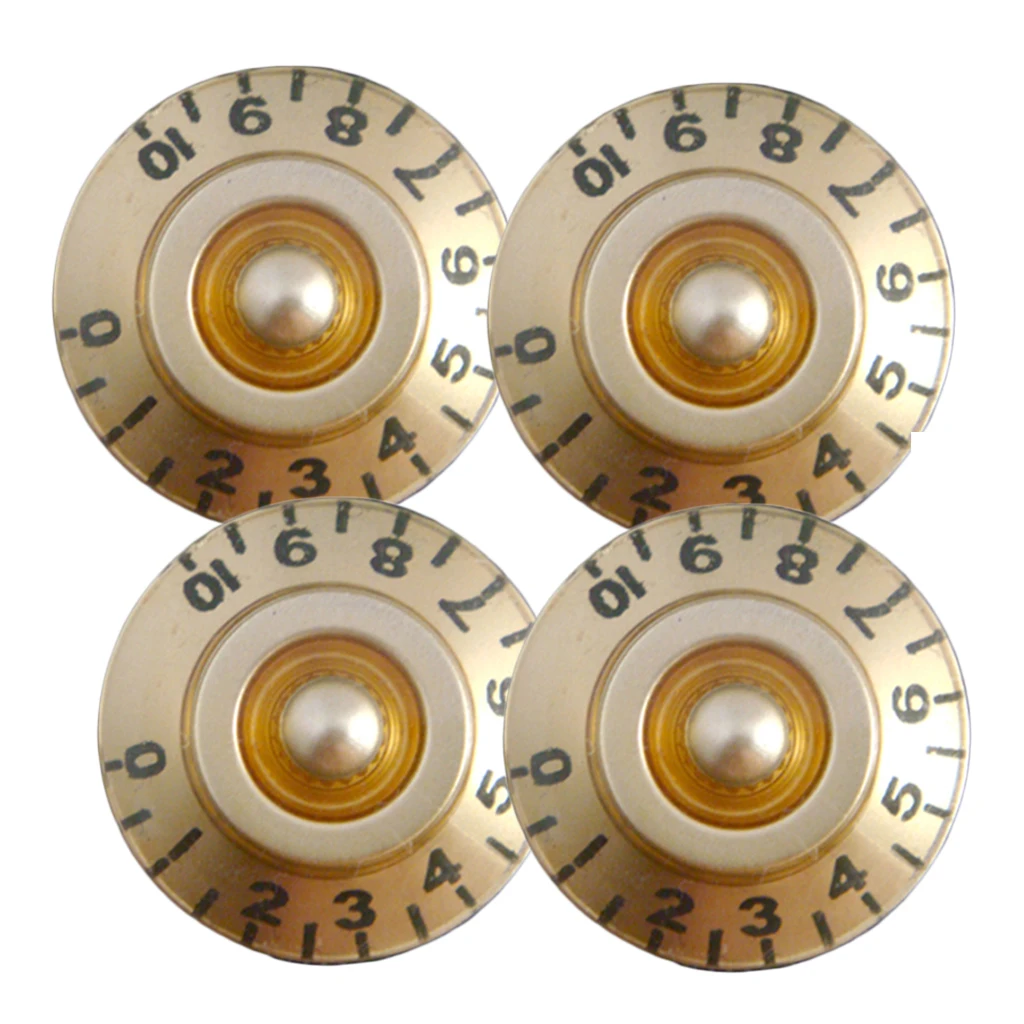 Top Hat Gold Transparent Volume Tone Speed Control Knob for Electric Guitars 4 Pieces