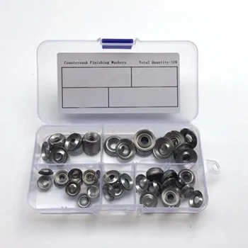 

120pcs Stainless Steel Finishing Washer Boxed Hardware Screws Washers Countersunk Head Wood Screws Parts
