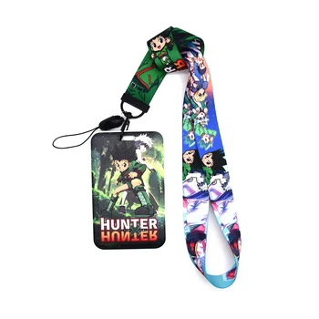 

20PCS Office Card Sleeve Sets ID Badge Case Clear Bank Credit Card Badge Holder Cartoon Anime Lanyards HUNTER Keychain KB2358
