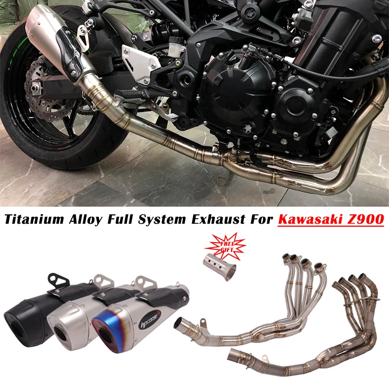 

For Kawasaki Z900 2021 2020 17 - 19 Moto Exhaust Escape Full System Modify ligne scarico z900 Titanium Alloy Front Mid Link Pipe