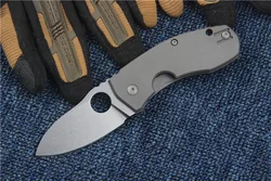 Couteau pliant avec manche en alliage de titane, Mini couteau pliant de haute qualité, lave la pierre, lame D2, Camping de plein air, autodéfense, outil de poche EDC 