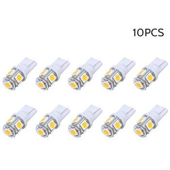 

New Arrival 1W T10 Base Socket Holder 10 Pack DC12V 5 LED Car Light Bulb Light for SUV Truck RV