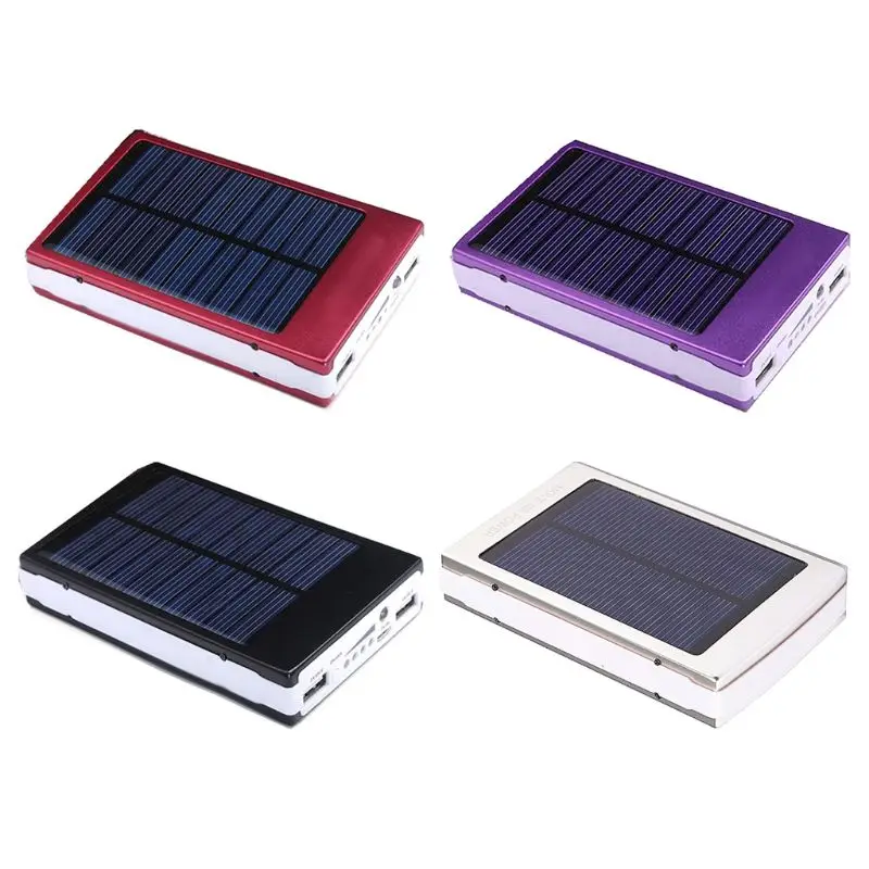 

(No Battery) 18650 Solar Power Bank Charger DIY Box Poverbank Case Led for Xiaomi Huawei Moblie Phone Power Pover Bank 20000mah
