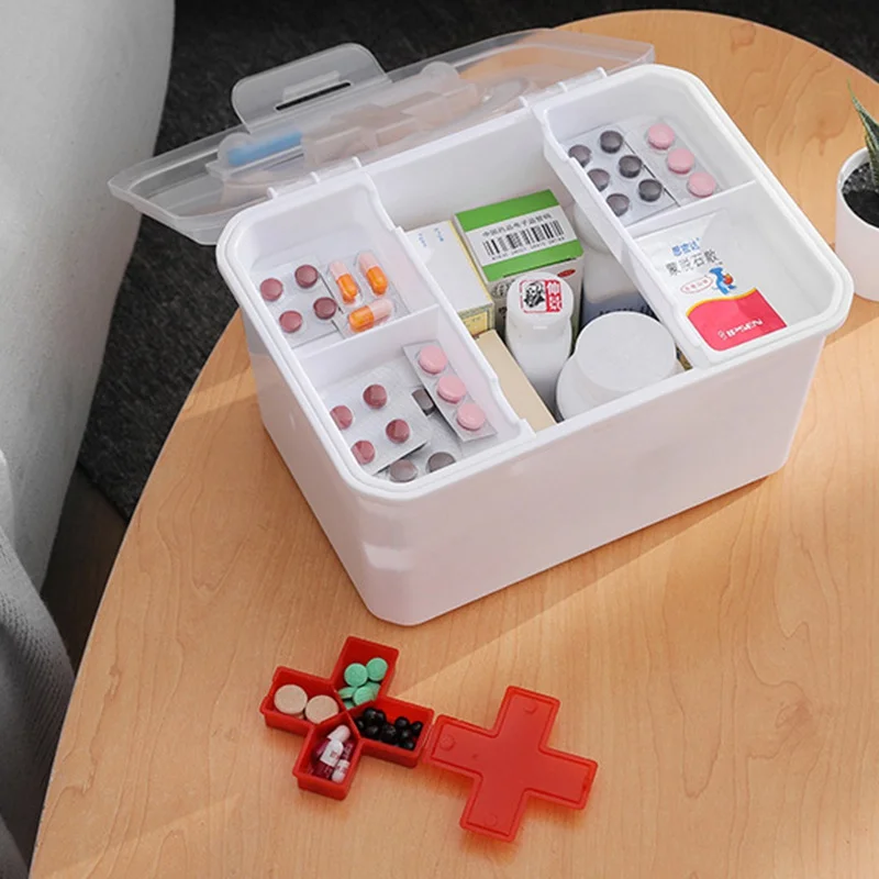 Новая портативная аптечка для первой помощи, дорожная коробка для лекарств, многослойная медицинская коробка, аварийный набор, чехол