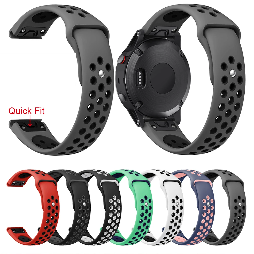 

22mm New Soft Sports Silicone Watchband Garmin Fenix 5 Plus Quick Fit Strap Band for Garmin Fenix5 MARQ Watch Bracelet
