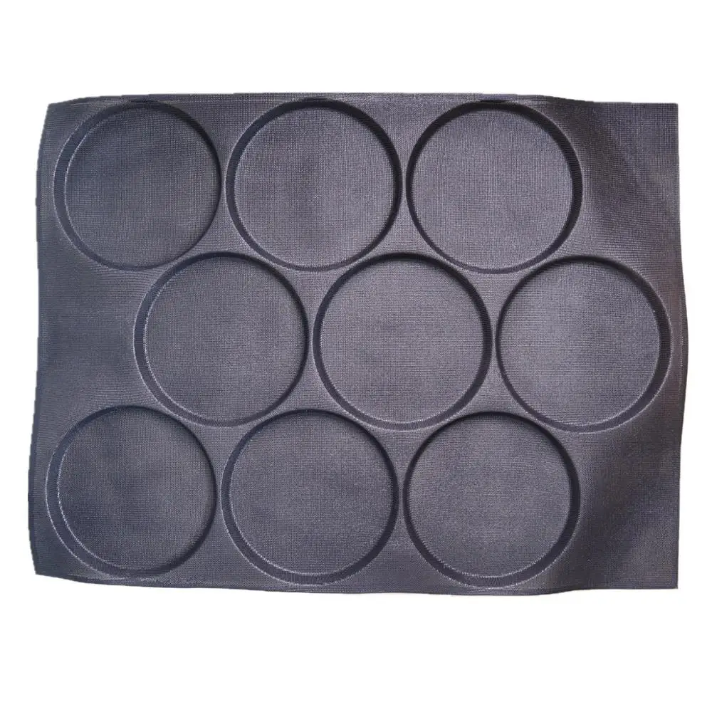 

Bluedrop silicone round baking form large hamburger baking sheet Tartlets pita bun baking liners 9 cavities 60X80CM