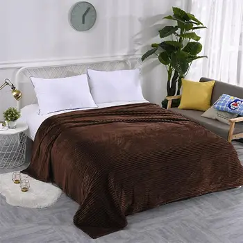 

Bedding Flannel Throw Blanket Soft Travel Blanket Solid Color Bedspread Plush Cover For Bed Sofa Warm Blankets 150*200cm