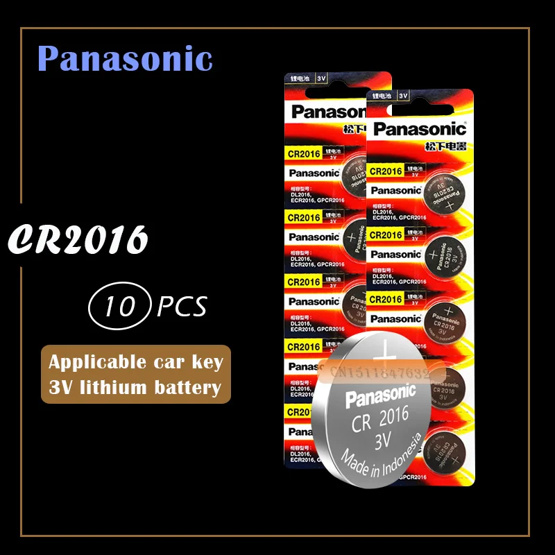 10 шт. аккумулятор для PANASONIC cr2016 3v кнопочные батарейки для часов компьютера cr