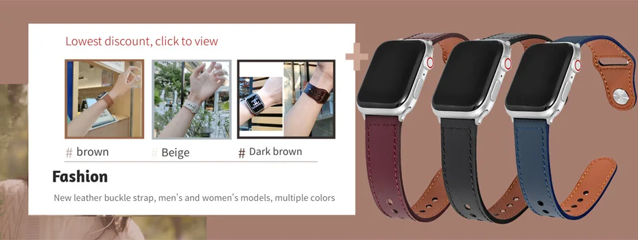 Samrt Watch Band for Apple Watch Band Series 6 SE 5 4 3 2 1 Leather Strap 44mm 38mm 42mm 40mm Samrt Watch Band for Apple Watch Band Series 6 SE 5 4 3 2 1 Leather Strap 44mm 38mm 42mm 40mm