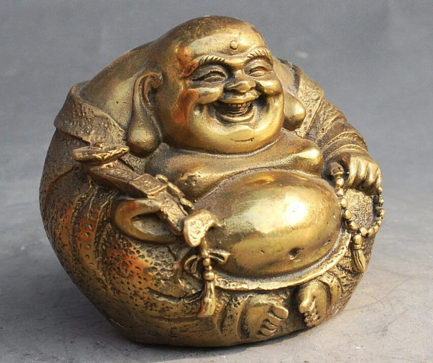 Подача заявки на 611+++ китайский буддийский латунная фигурка Ruyi счастливым смехом Будда Майтрея бусины Статуэтка женщины