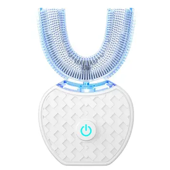

1pcs Automatic Electric Toothbrush U Type Silicone Toothbrush Set with Foam Toothpaste and Charging Cable for Adults