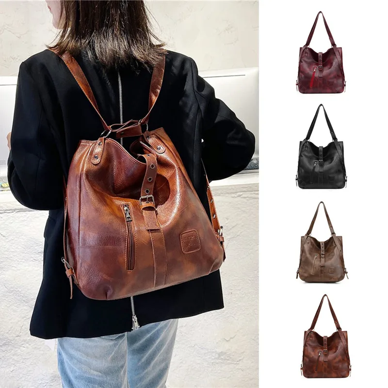 

High Quality Women Shoulder Bag Leather Luxury Designer Women's Handbag New Vintage Large Women's Tote Bag With Double Shoulders