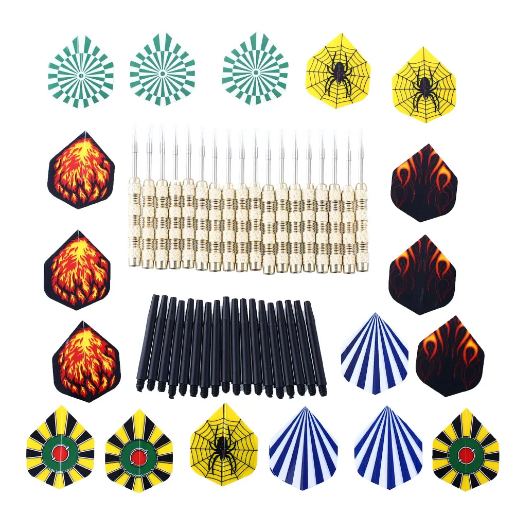 18 pcs 6 sets Steel Tip Dart 14g Nice Metal Plastic Darts Flights Shaft