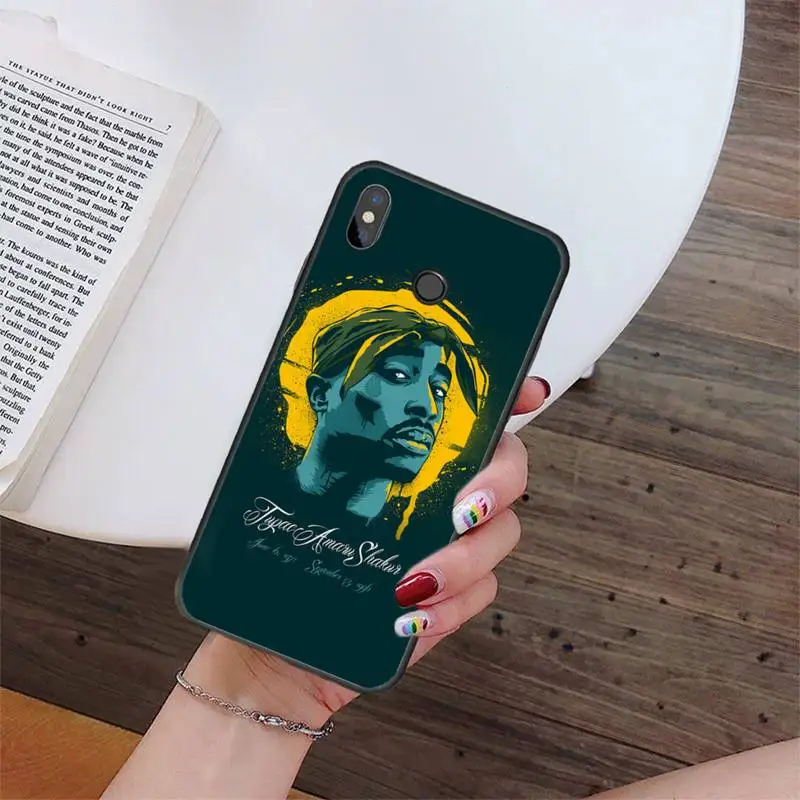 2Pac Tupac Amaru Shakur Makaveli Ốp Lưng Điện Thoại Xiaomi Redmi 4X 5Plus 6A 7 7A 8 8A Redmi Note 4 5 7 8 9 Note 8T 8Pro 9Pro xiaomi leather case color