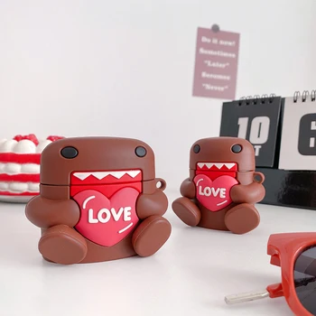 

Cartoon Cute Domo kun 3D Case For AirPods 1 2 pro Charging Box Soft Silicone Wireless Bluetooth Earphone protective Cover Coque