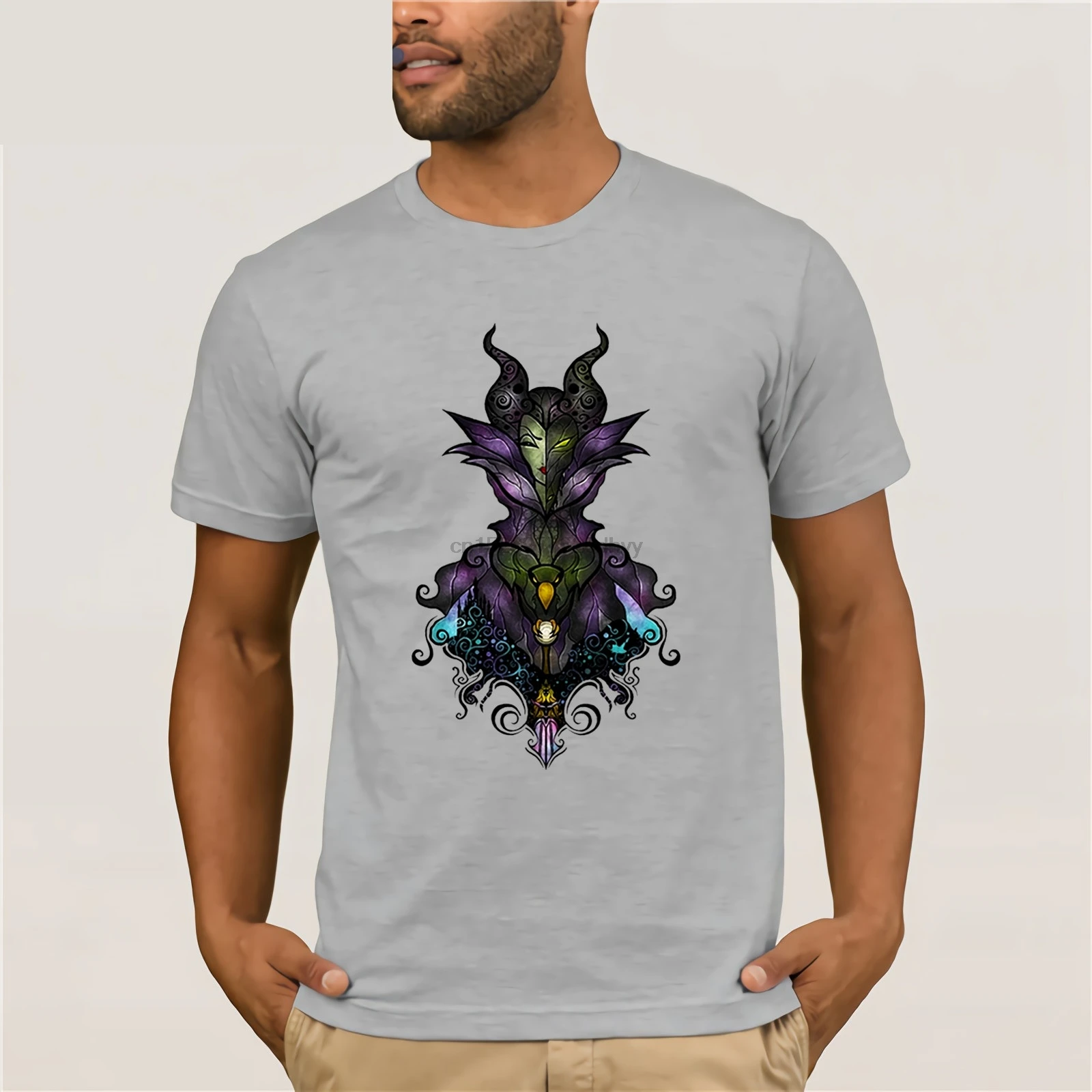 

MALEFICENT TEE SHIRTS ON THREADLESS Summer style cotton custom Fun T-Shirt Men Print Casual 100% Cotton T-Shirt Popular