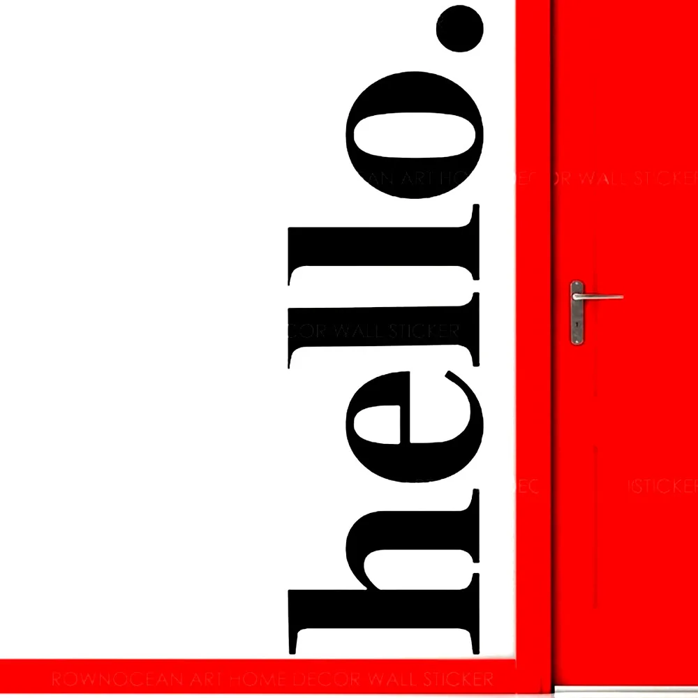 Виниловый домашний декор большого размера Hello Наклейка на стену с цитатами для