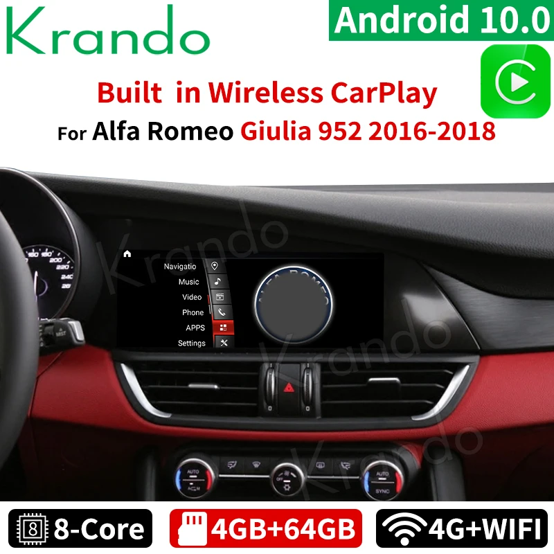 Автомагнитола Krando мультимедийный проигрыватель на Android 10 4 Гб + 64 ГБ экран 25 дюйма