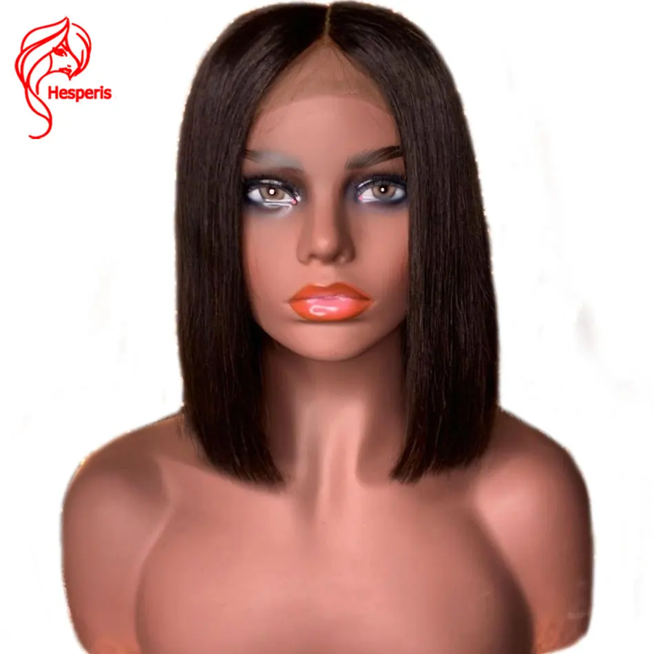 

Hesperis 130density Short Blunt Bob Human Hair Lace WIgs Brazilian Remy 360 Lace Frontal Short Cut Hair Wigs With Natural Color