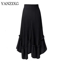 Осень и зима новые продукты Мода Высокая талия сплошной цвет стройнящая плиссированная юбка для женщин D200