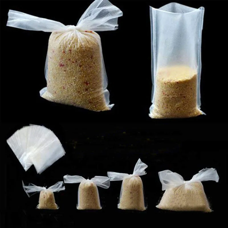 Fishing PVA Bags 50Pcs/Lot PVA Water Soluble Fishing Bait Bag Quick Water Soluble Baits Bags Carp Fishing PVA Refill Bait Bag for Solid Baits