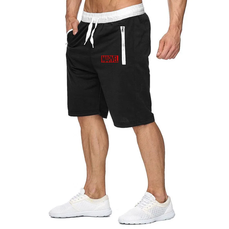 Новинка 2020 мужские шорты с принтом marvel спортивные Брендовые дышащие для бега