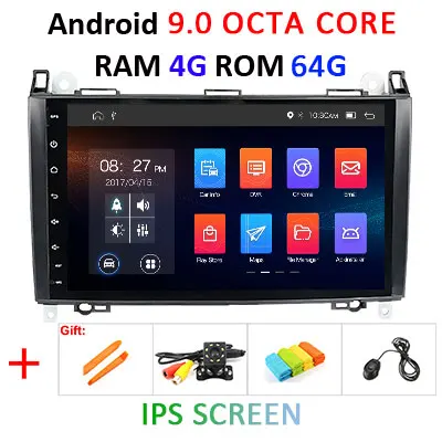 DSP ips 9 ''автомобильный радио мультимедиа 2 Din 4G Android 9 dvd gps для Benz/B200/A B класс/W169/W245/Viano/Vito/W639/Sprinter W906 OBD2 - Цвет: 4G 64G IPS