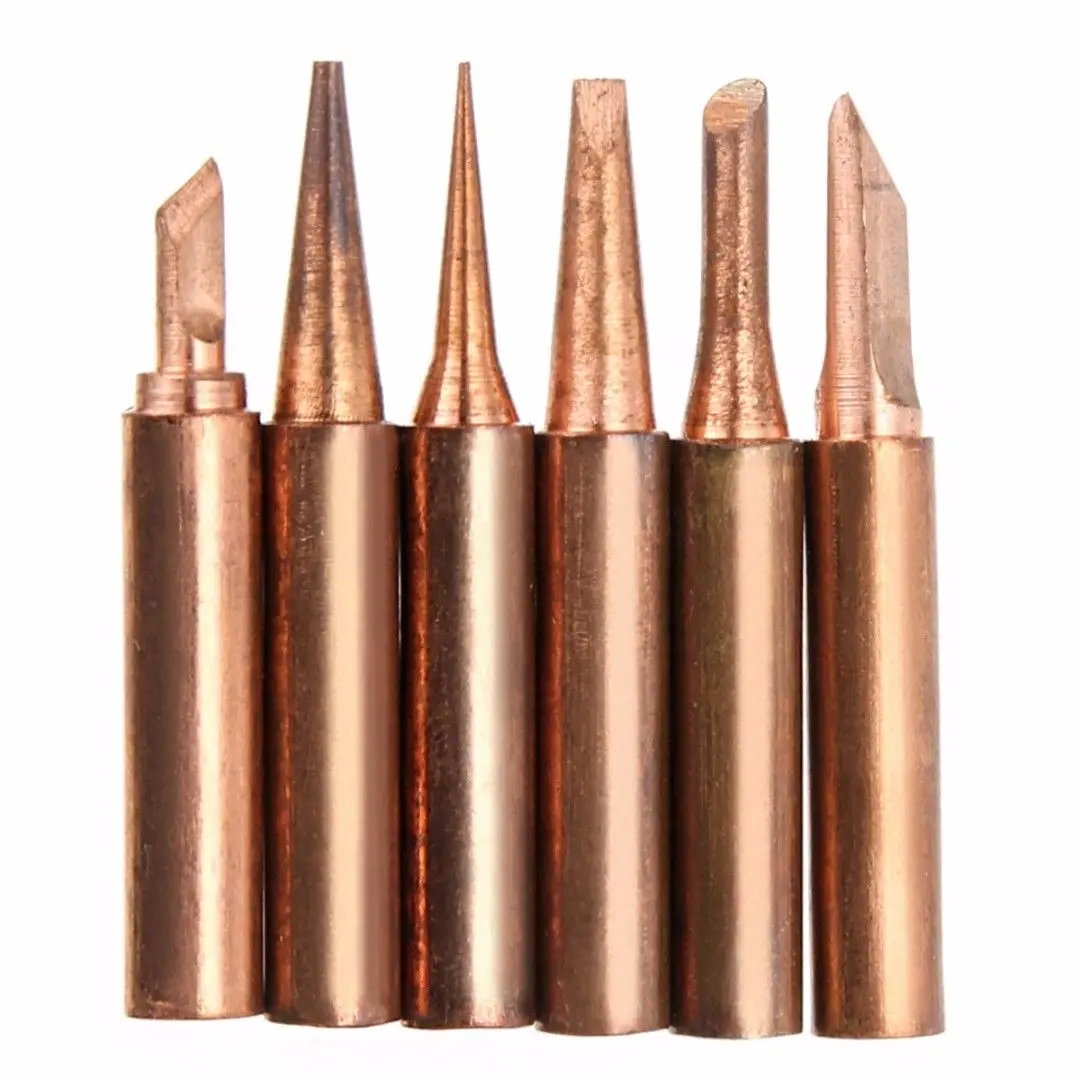 

6Pcs 3C/SK/2.4D/B/K/I Copper Soldering Iron Tips 900M-T Lead Free Welding Tip For Soldering Station 936 937 938 969 8586 852D