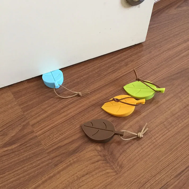 Силиконовые зажимы для дверей в форме листьев 3 цвета|Дверные ограничители| |