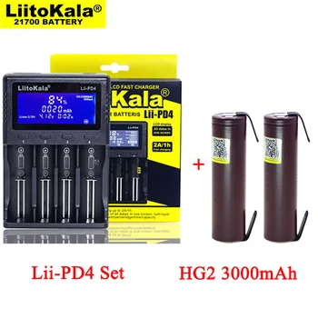 

LiitoKala Lii-PD4 Battery Charger for 3.7V 21700 26650 Li-ion 1.2V AA aaa NiMH + HG2 18650 3000mAh Rechargeable batteries