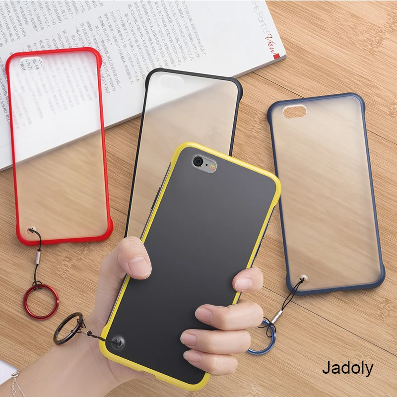 

Frameless Transparent Matte Hard Case For Iphone 6 6S 7 8 Plus X XR Xs Max Case Iphone 6 6S 7 8 Plus X Xs Max With Ring Lanyard
