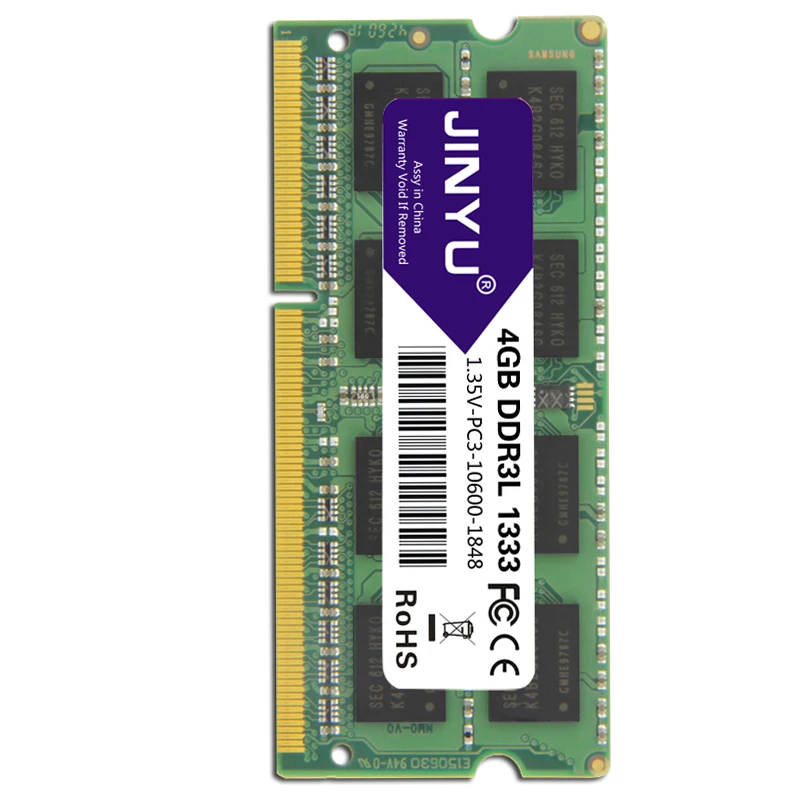 JINYU Ddr3 Low Voltage 4G 1.35V 204Pin RAM Memory For Laptop