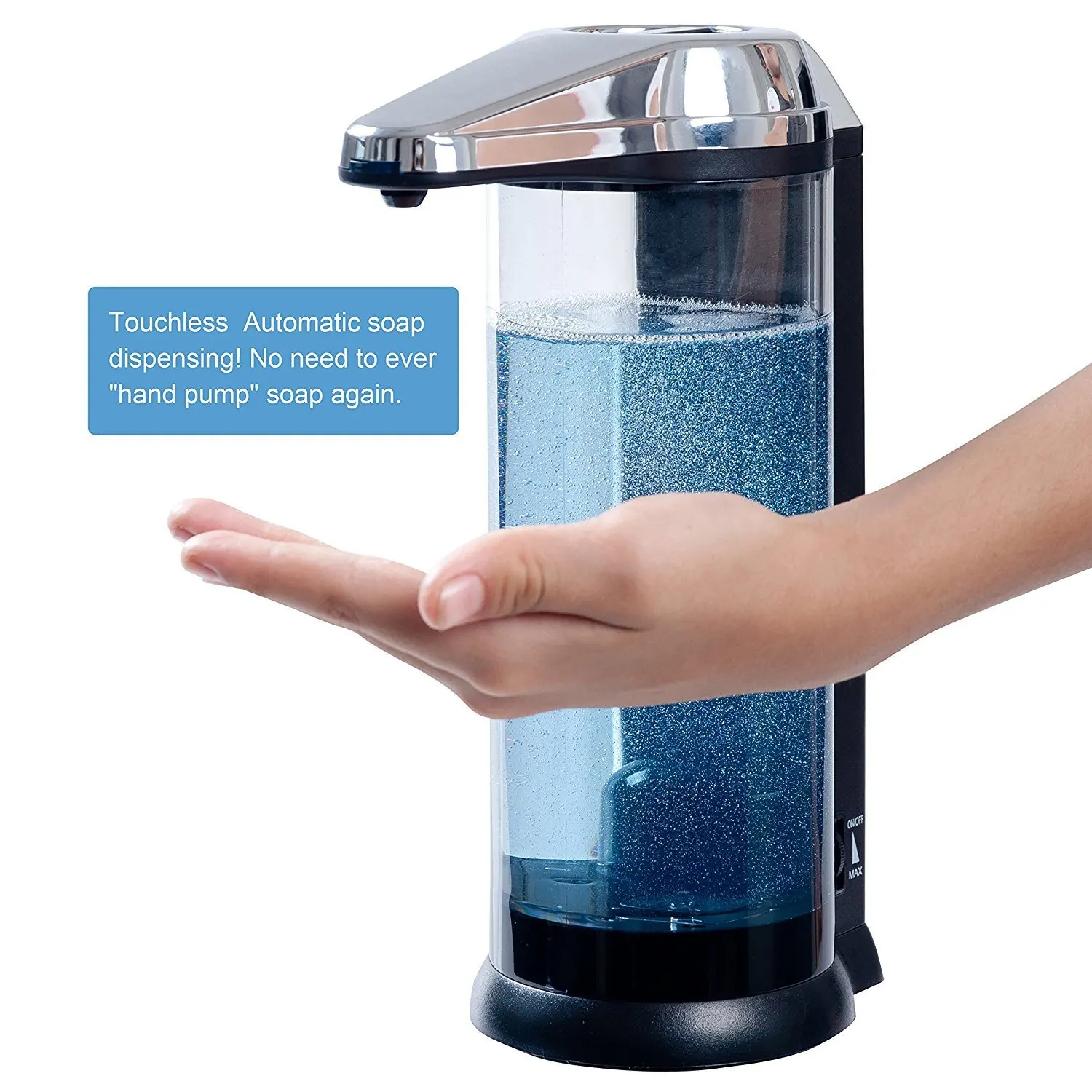 

17oz/500ml Premium Touchless Battery Operated Electric Automatic Soap Dispenser w/Adjustable Soap Dispensing Volume Control Dial