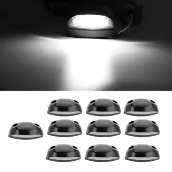 

license plate frame 10pcs Vehicle Trucks 10-30V White 4 LED Plastic License Plate Light Lamp Practical Accessory automobiles